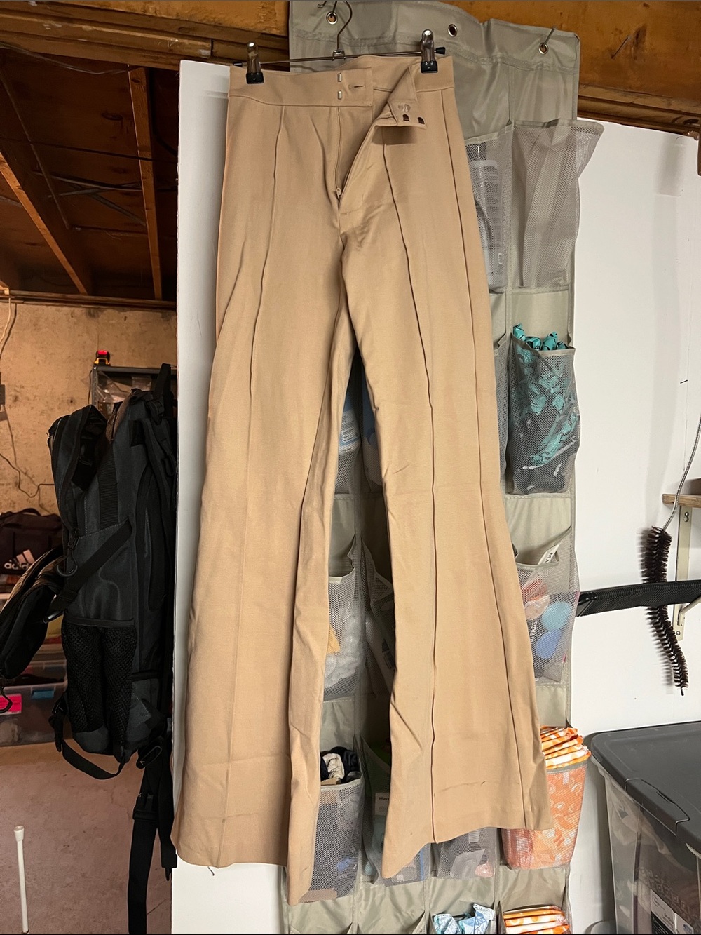 a new day Tan Pleated Wide-Leg Chinos